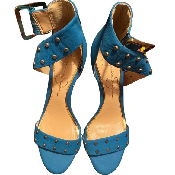Jessica Simpson Blue Heels Size 7.5 - Picture 1 of 5